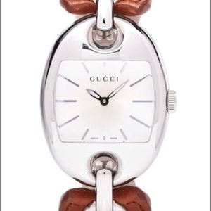 Gucci stainless steel calfskin watch